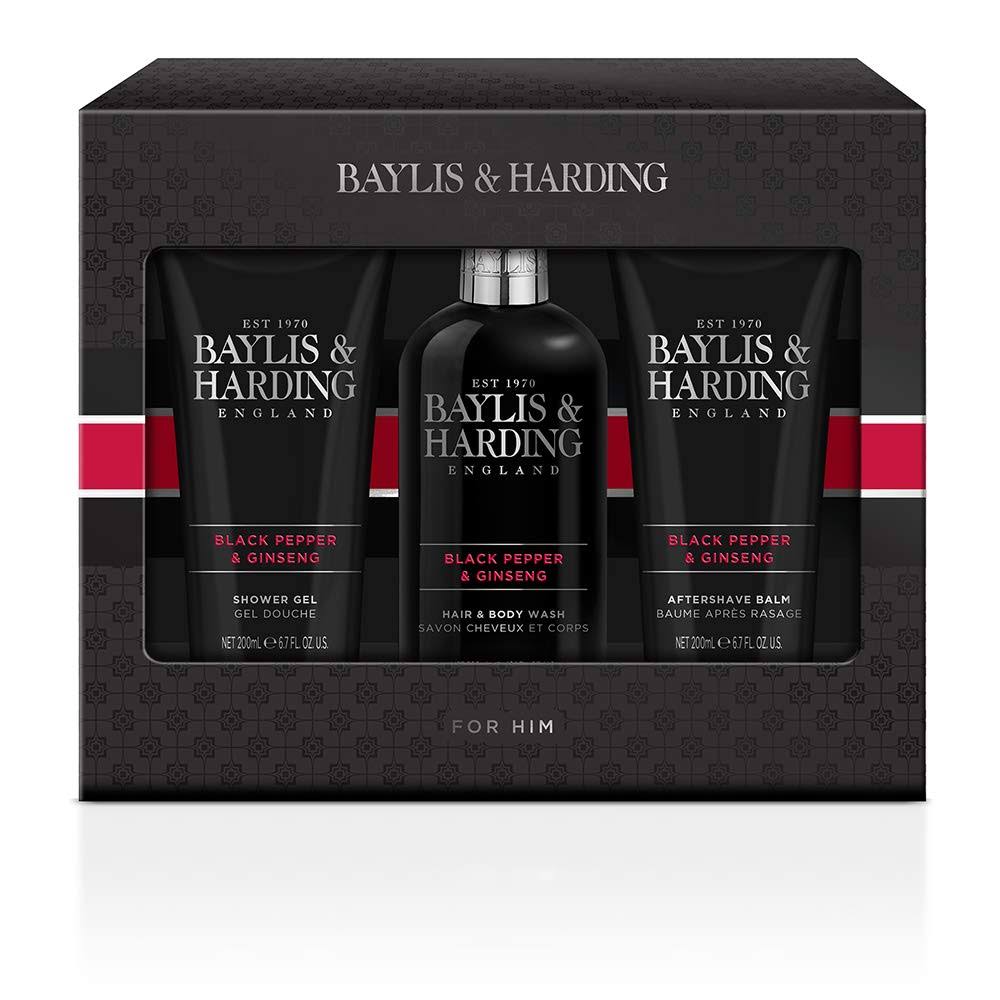 Baylis u0026 Harding Men&s Grooming Trio Gift Set, Black Pepper u0026 Ginseng