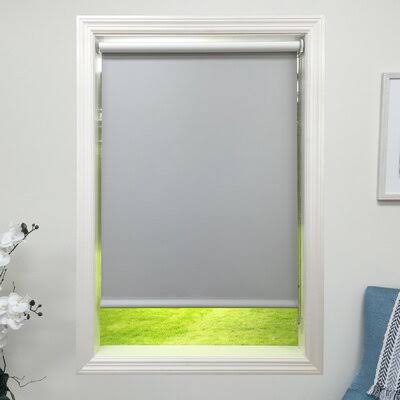 Light Gray Blackout Roller Shade Harbor Shades Width: 30.5