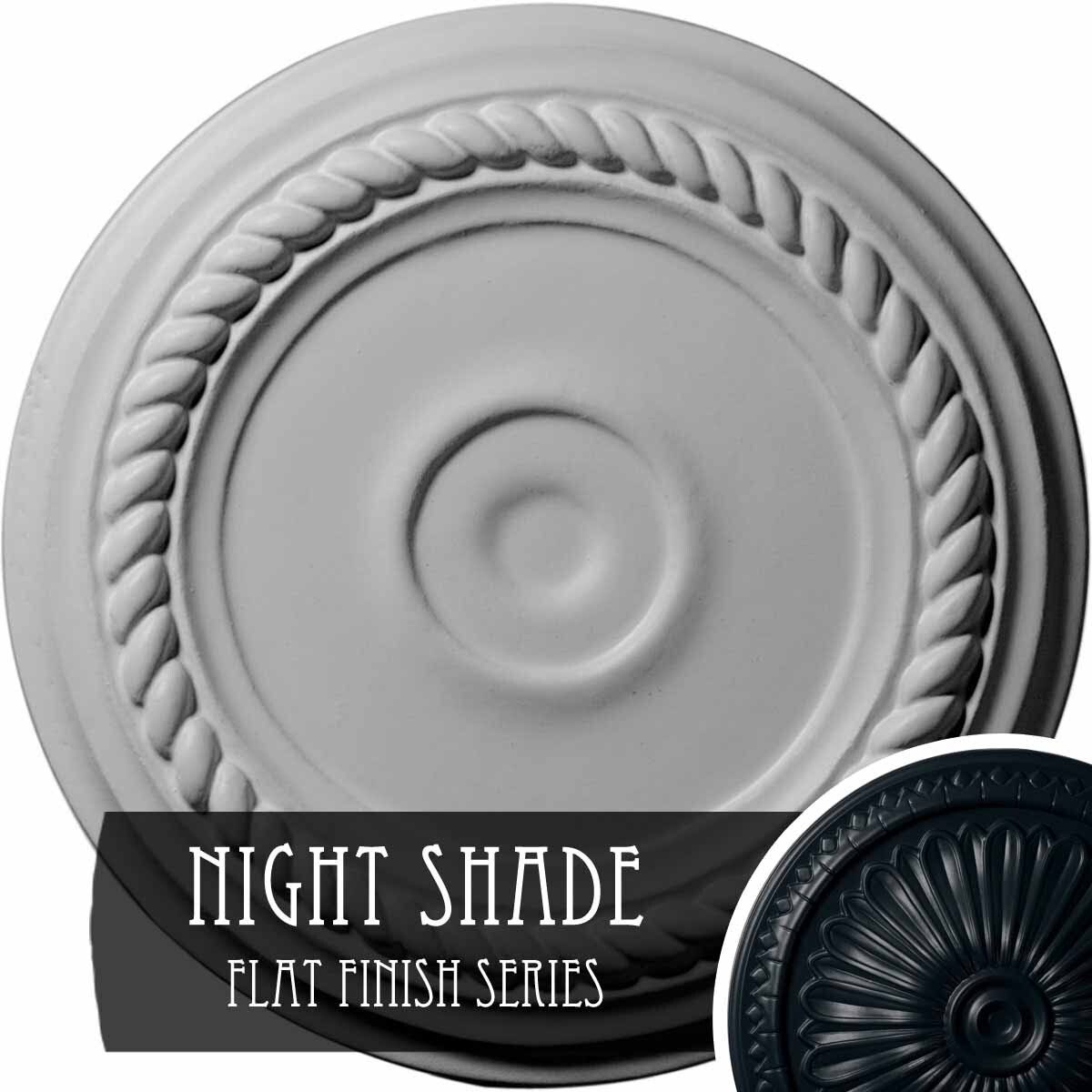 7 7/8 inchod x 3/4 inchp Small Alexandria Ceiling Medallion (Fits Canopies Up to 4 5/8 inch), Hand-Painted Night Shade