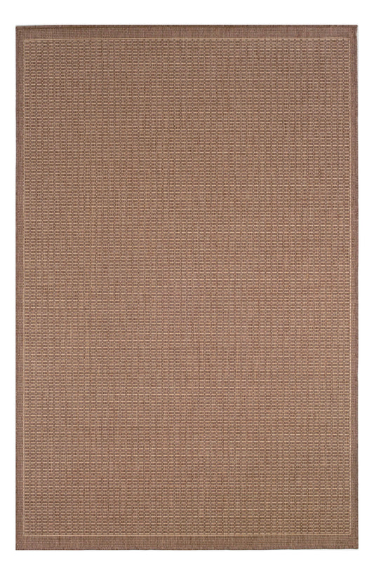 Couristan 5&10x22 x 9&2x22 Cocoa/Natural Recife Saddle Stitch Area Rug
