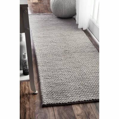 Valeri Hand Braided Wool Light Gray Area Rug Sand u0026 Stable Rug Size: Runner 2&8x22 x 10&