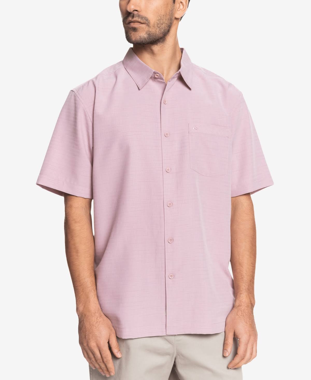 Quiksilver Men&s Waterman Centinela Short Sleeve Shirt - Red Lilac - L