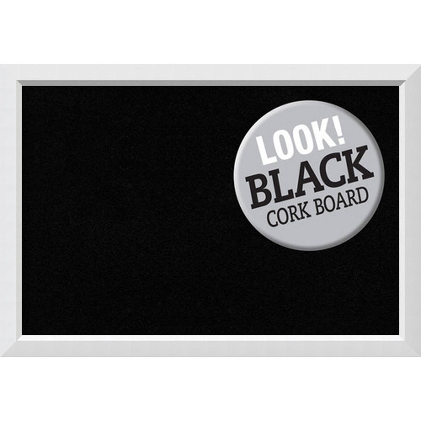 Amanti Art DSWBLACB4028 Blanco 40 inch x 28 inch Framed Cork Board White / Black