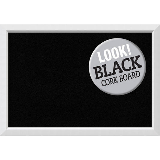 Amanti Art DSWBLACB4028 Blanco 40 inch x 28 inch Framed Cork Board White / Black