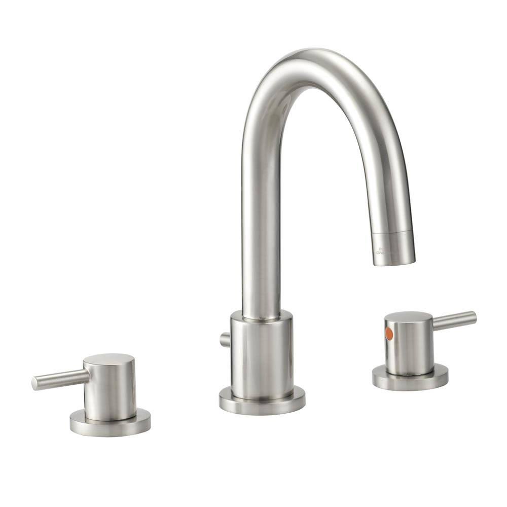 Lowe's Modern with Press Pop-Up Drain Brush Nickel 2-Handle Widespread WaterSense Bathroom Sink Faucet with Drain | 450-816BN