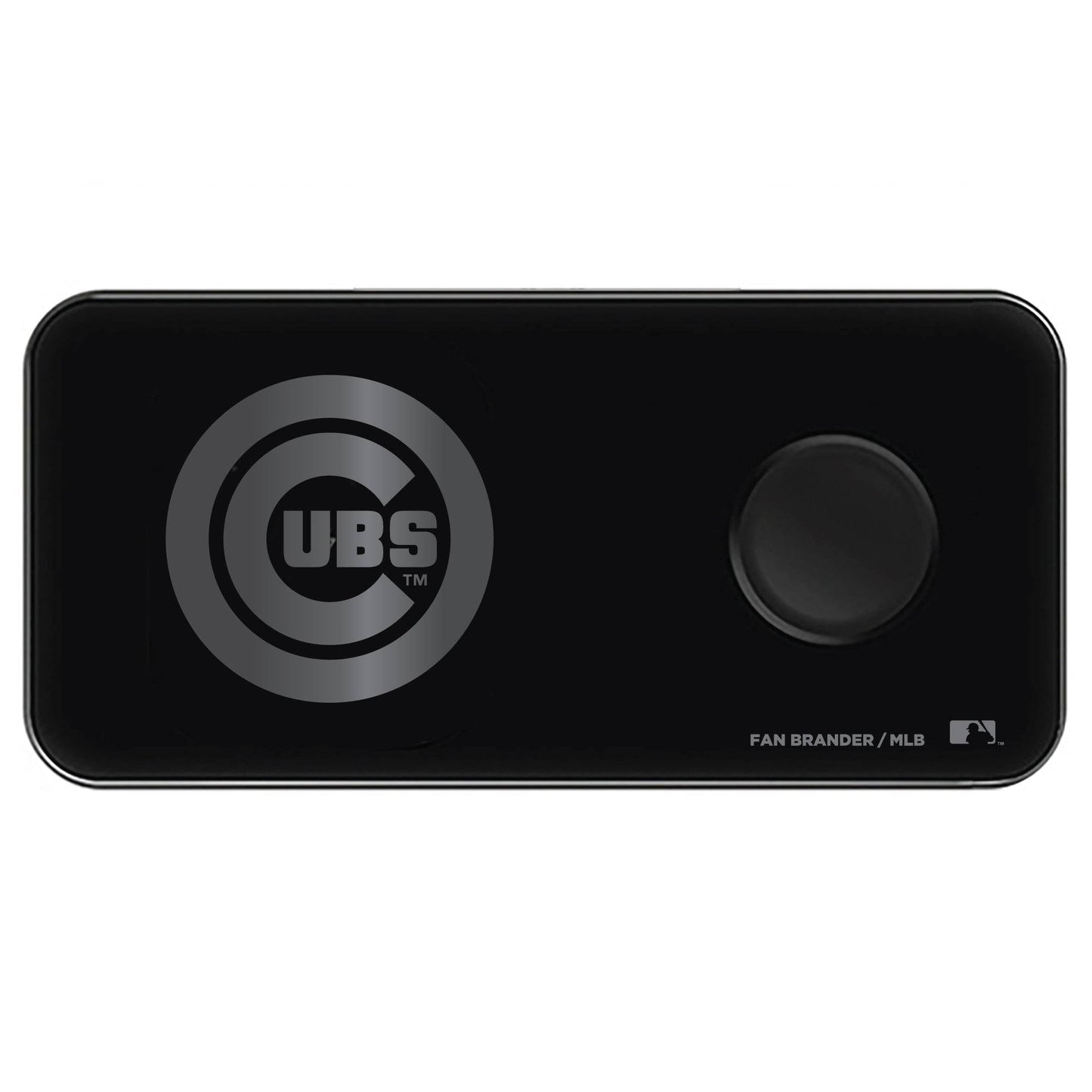 Black Chicago Cubs 3-in-1 Glass Wireless Charge Pad