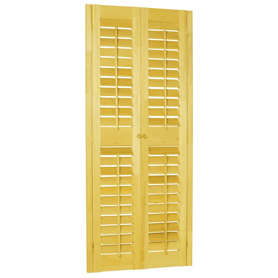 Style Selections 39-in-41-in W x 60-in L Plantation Golden Oak Wood Interior Shutter in Yellow | PG 1055QS