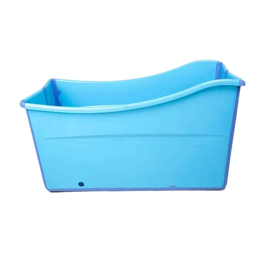 WEYLAN Tec Large Foldable Bath Tub Bathtub for Baby Toddler Children Twins Petite Adult Blue