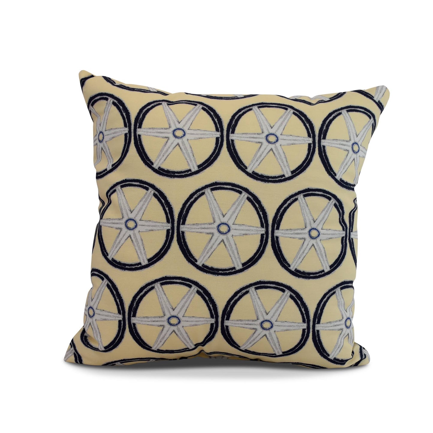 Contemporary Home Living 20x22 Cappuccino Brown and Gray Nautical Steering Wheel Throw Pillow - Down Alternative Filler