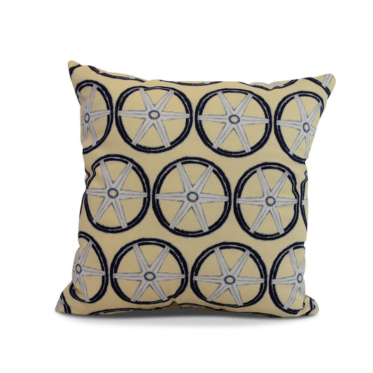 Contemporary Home Living 20x22 Cappuccino Brown and Gray Nautical Steering Wheel Throw Pillow - Down Alternative Filler