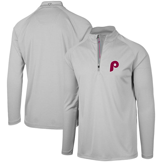 Levelwear Philadelphia Phillies Gray Orion Historic Logo Raglan Quarter-Zip Jacket