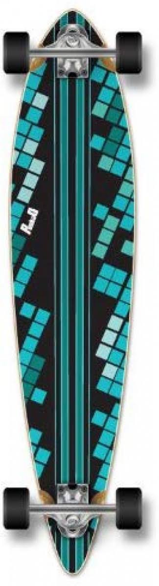 Yocaher Pintail Black Digital Wave Longboard Complete