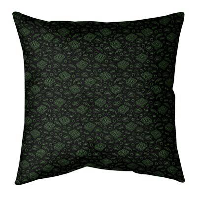 Pizza Cotton Throw Pillow East Urban Home Size: 26x22 H x 26x22 W, Fill Material: No Fill, Color: Black/Green