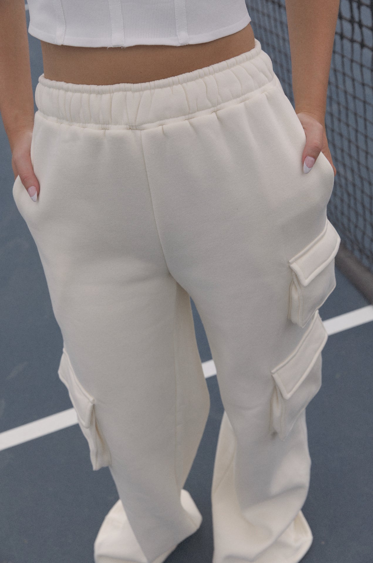 Sporty Spice Cream Fleece Sweatpants