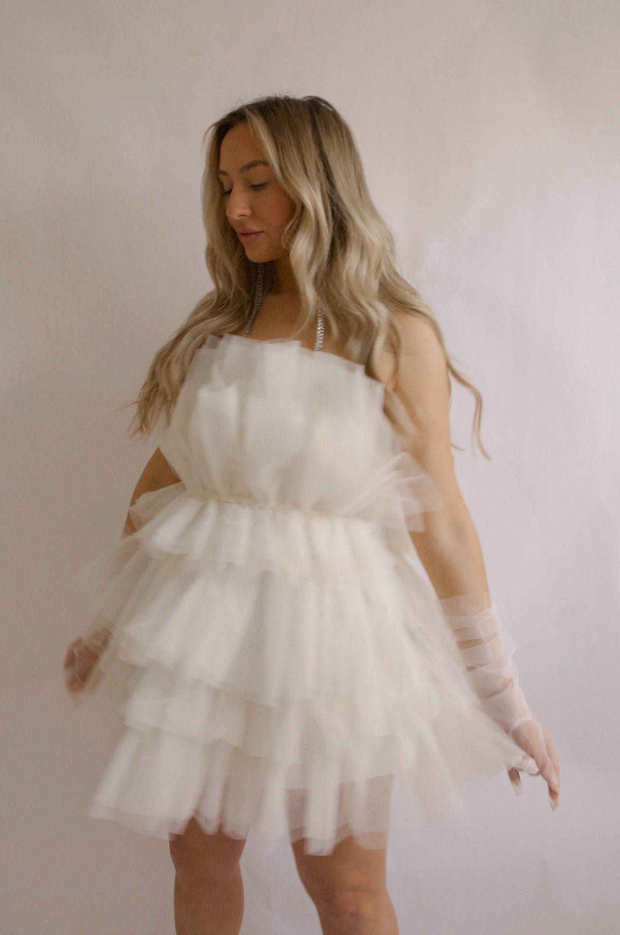 Tulle Mini Dress - Cream