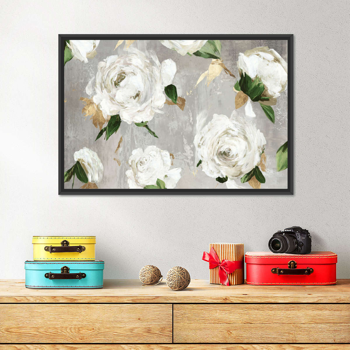 Pure White Peony Garden Wall Art