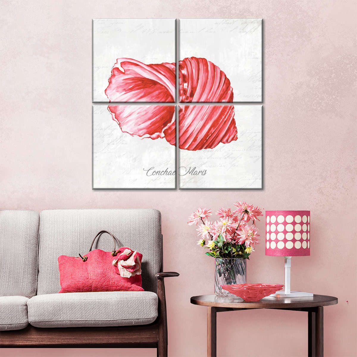 Red Seashell Wall Art