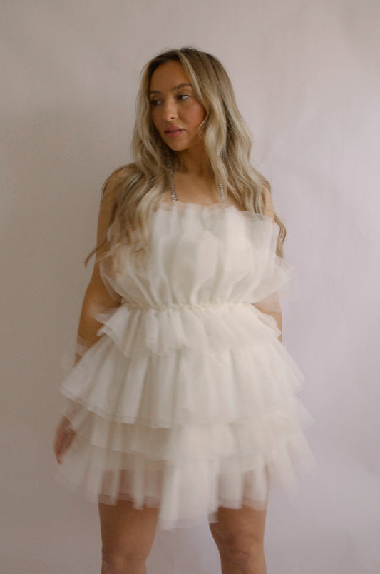 Tulle Mini Dress - Cream