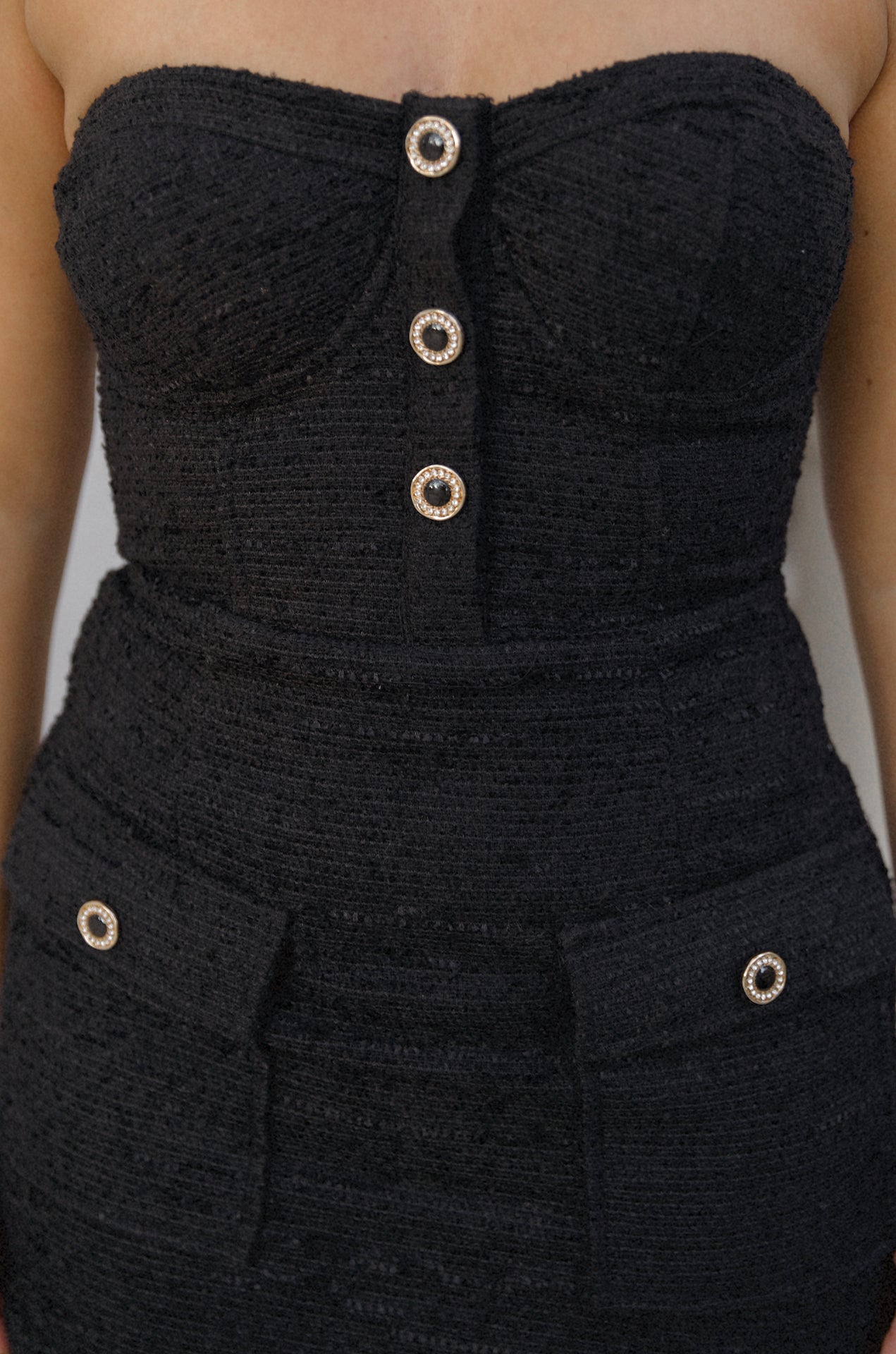 Midnight Tweed Mini Dress