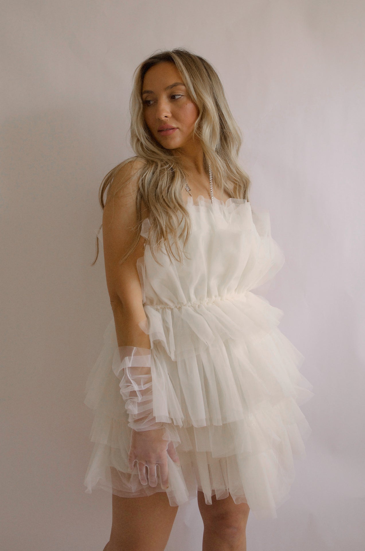 Tulle Mini Dress - Cream