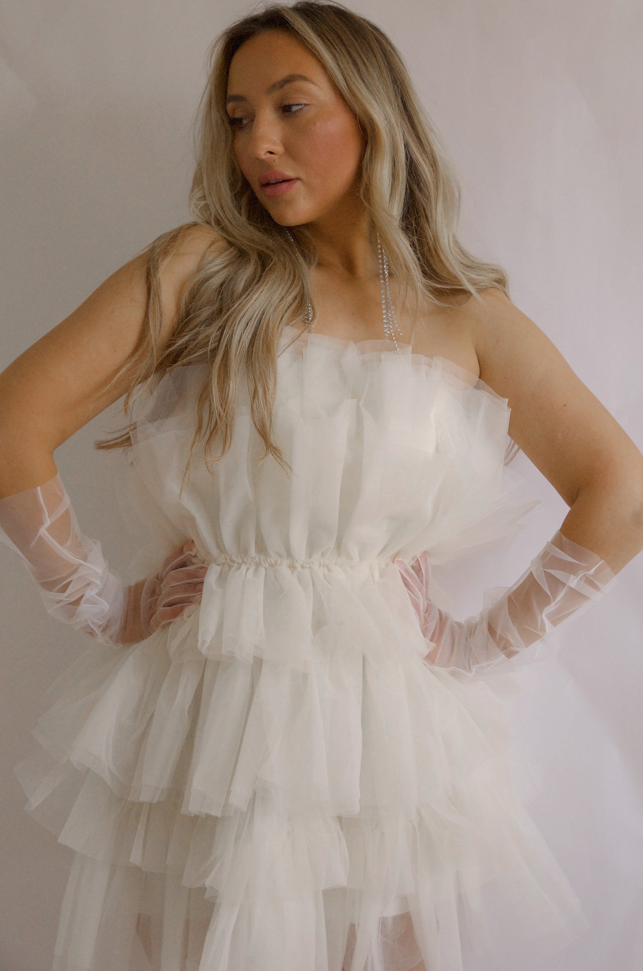 Tulle Mini Dress - Cream