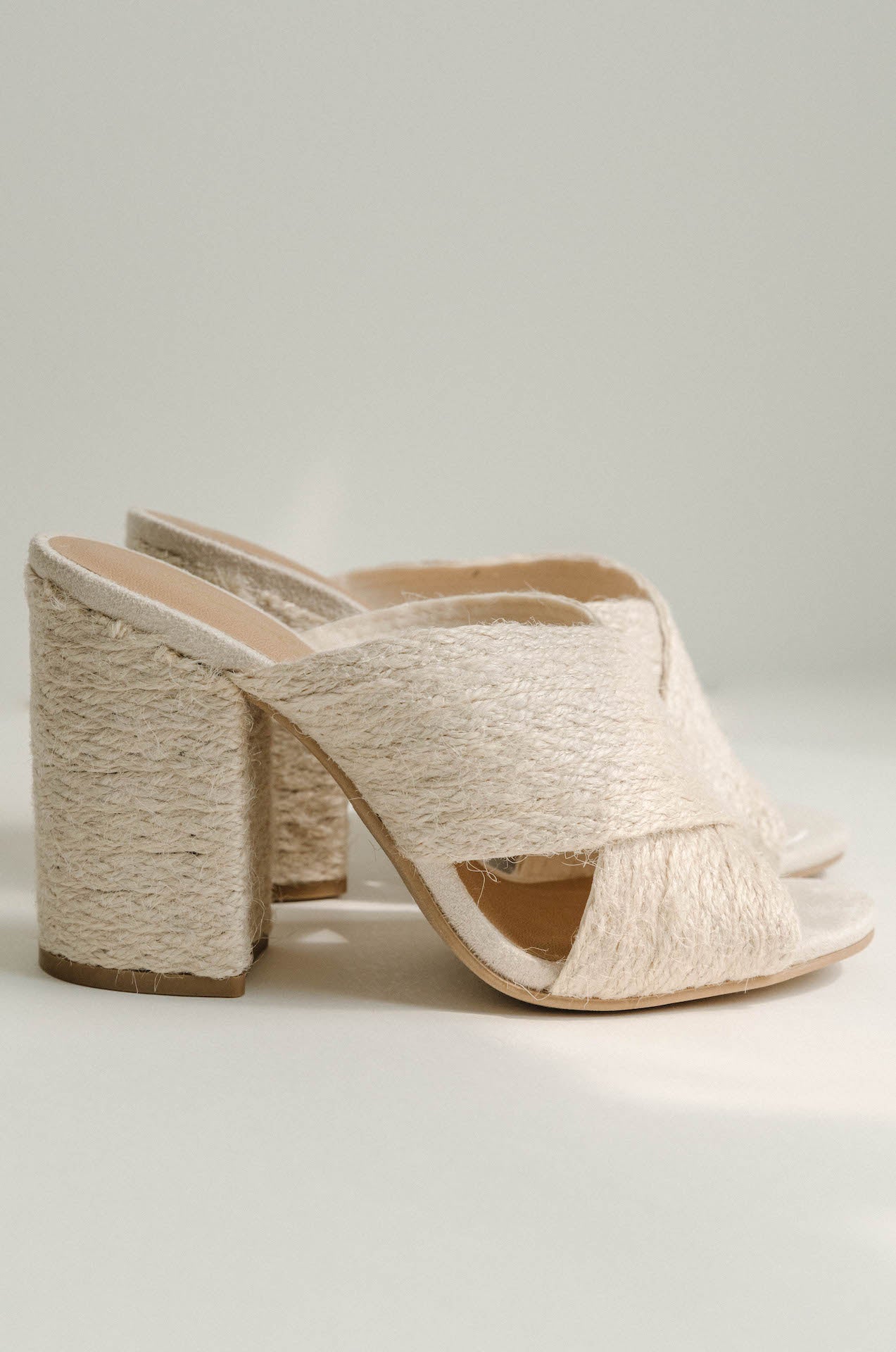 Woven Natural Raffia Heels