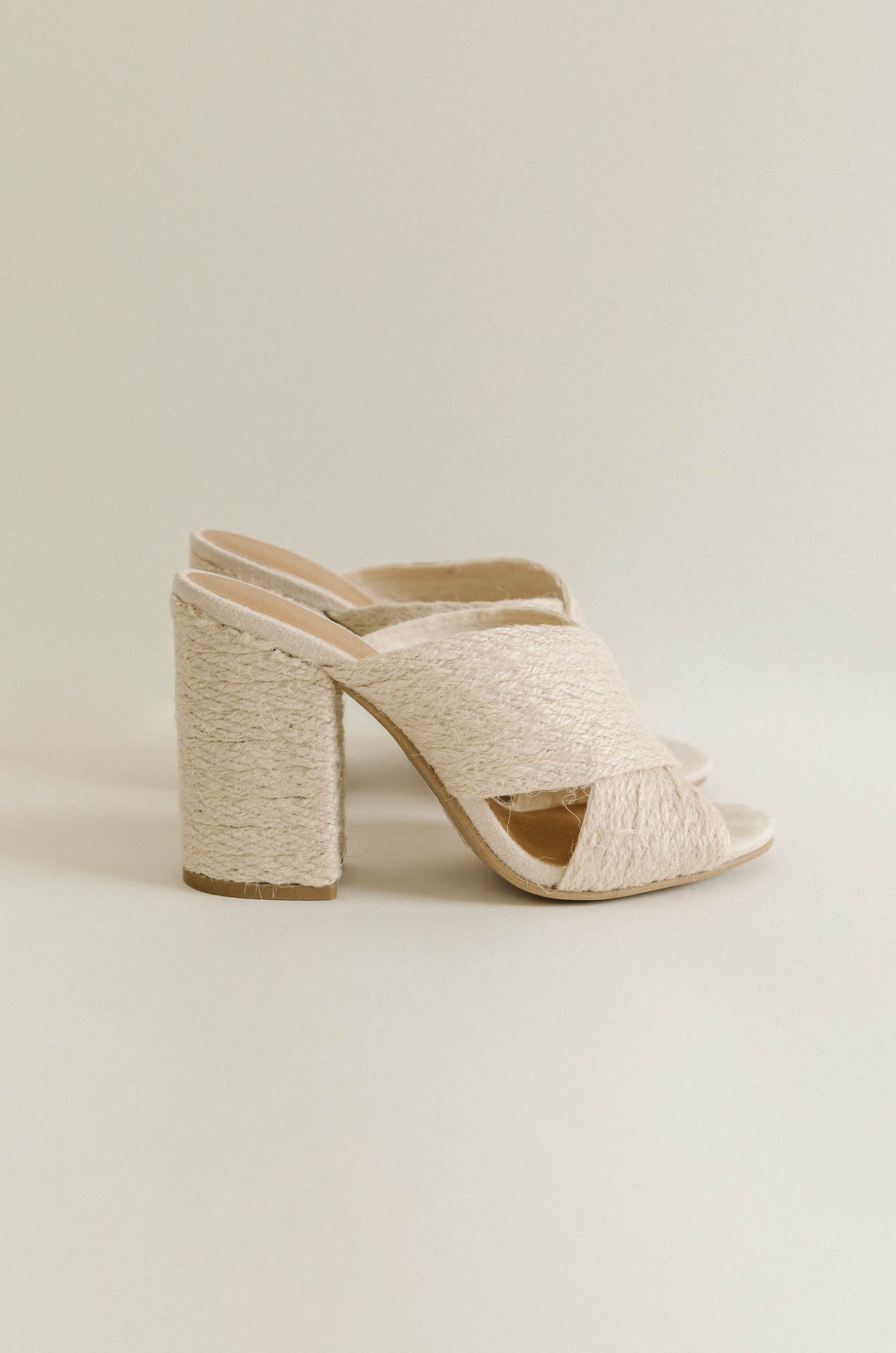 Woven Natural Raffia Heels