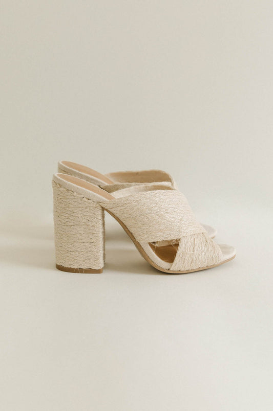 Woven Natural Raffia Heels