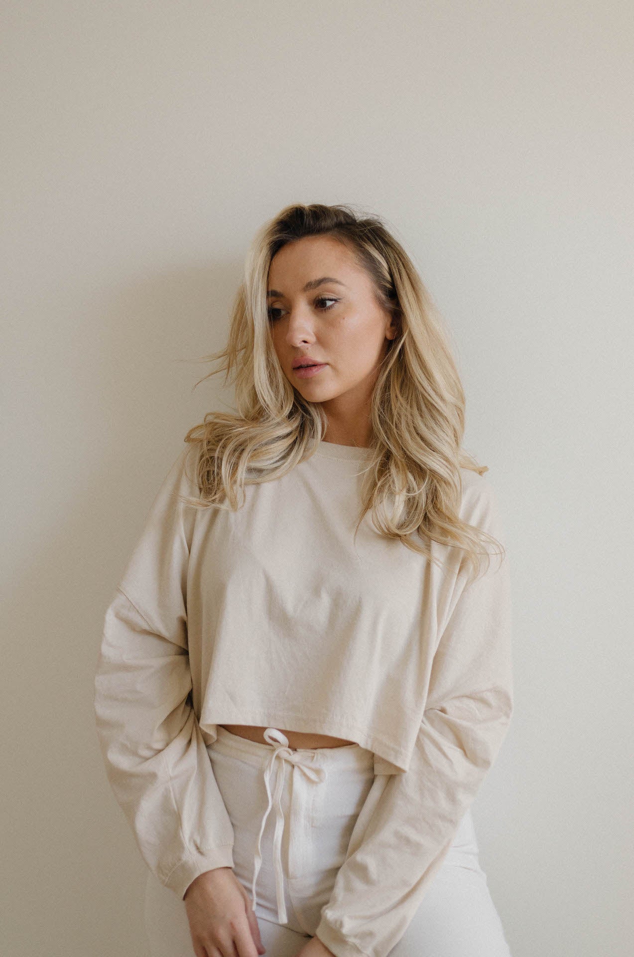 Oversized Long Sleeve Crop Top