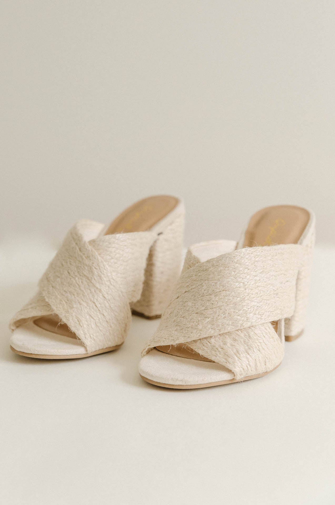 Woven Natural Raffia Heels