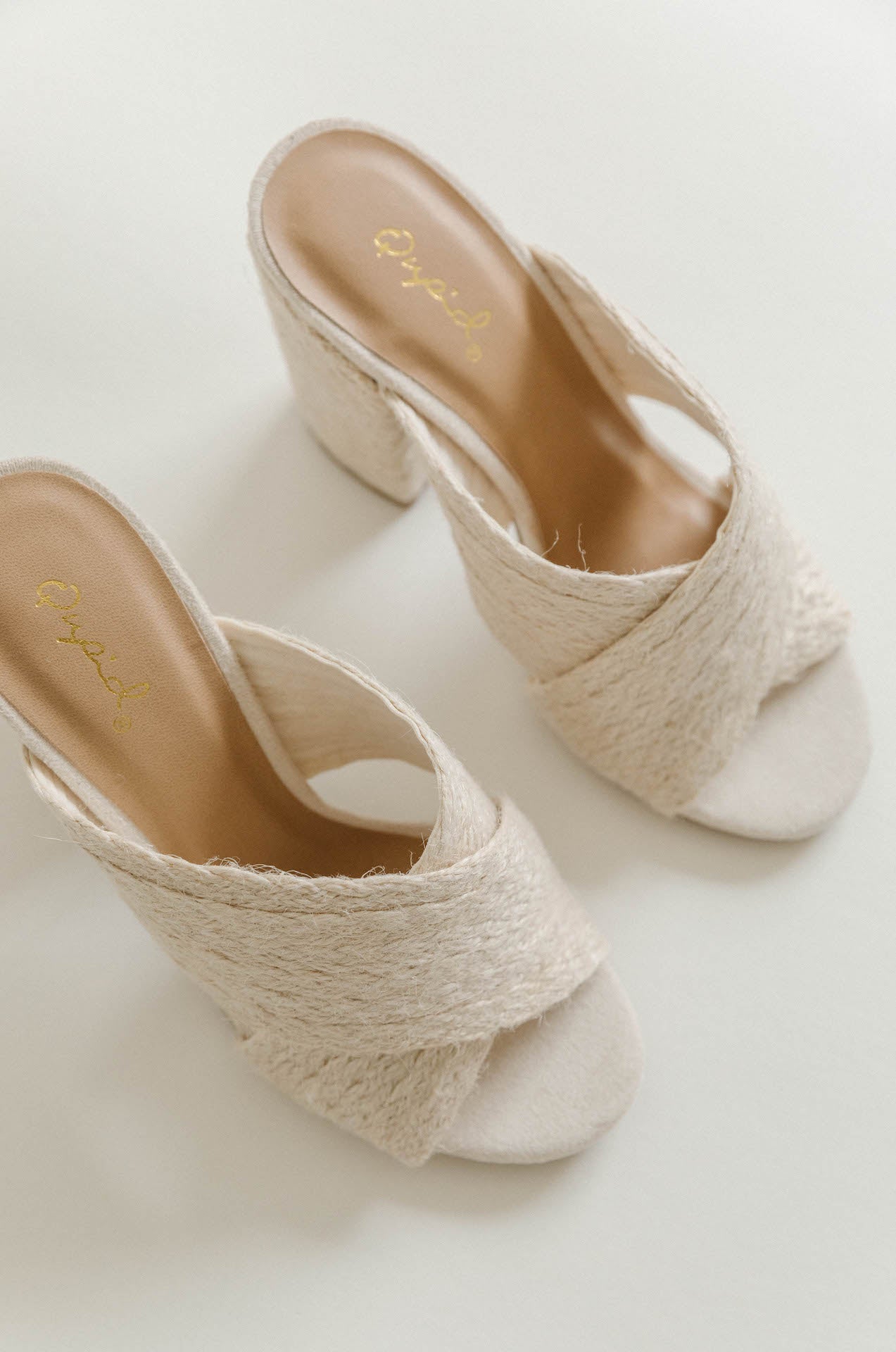 Woven Natural Raffia Heels