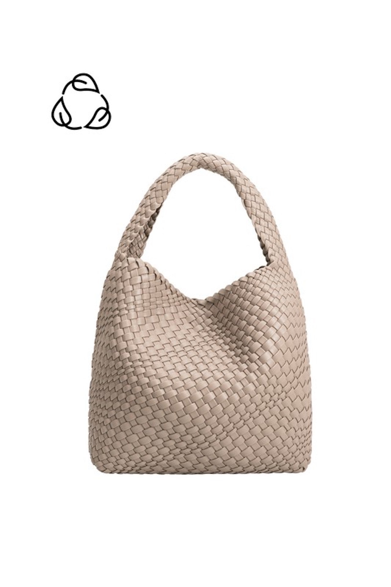 Taupe Woven Shoulder Bag