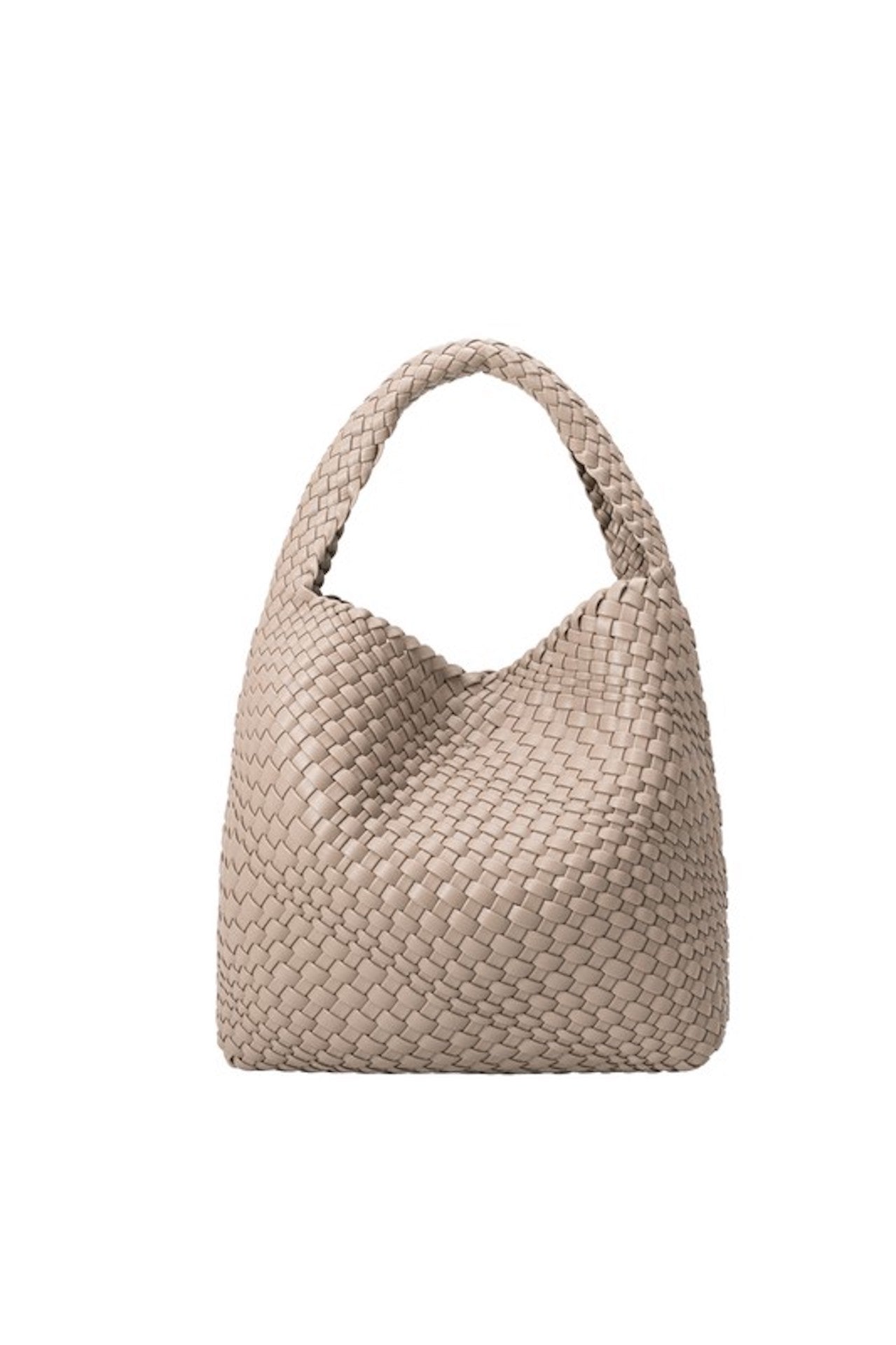 Taupe Woven Shoulder Bag