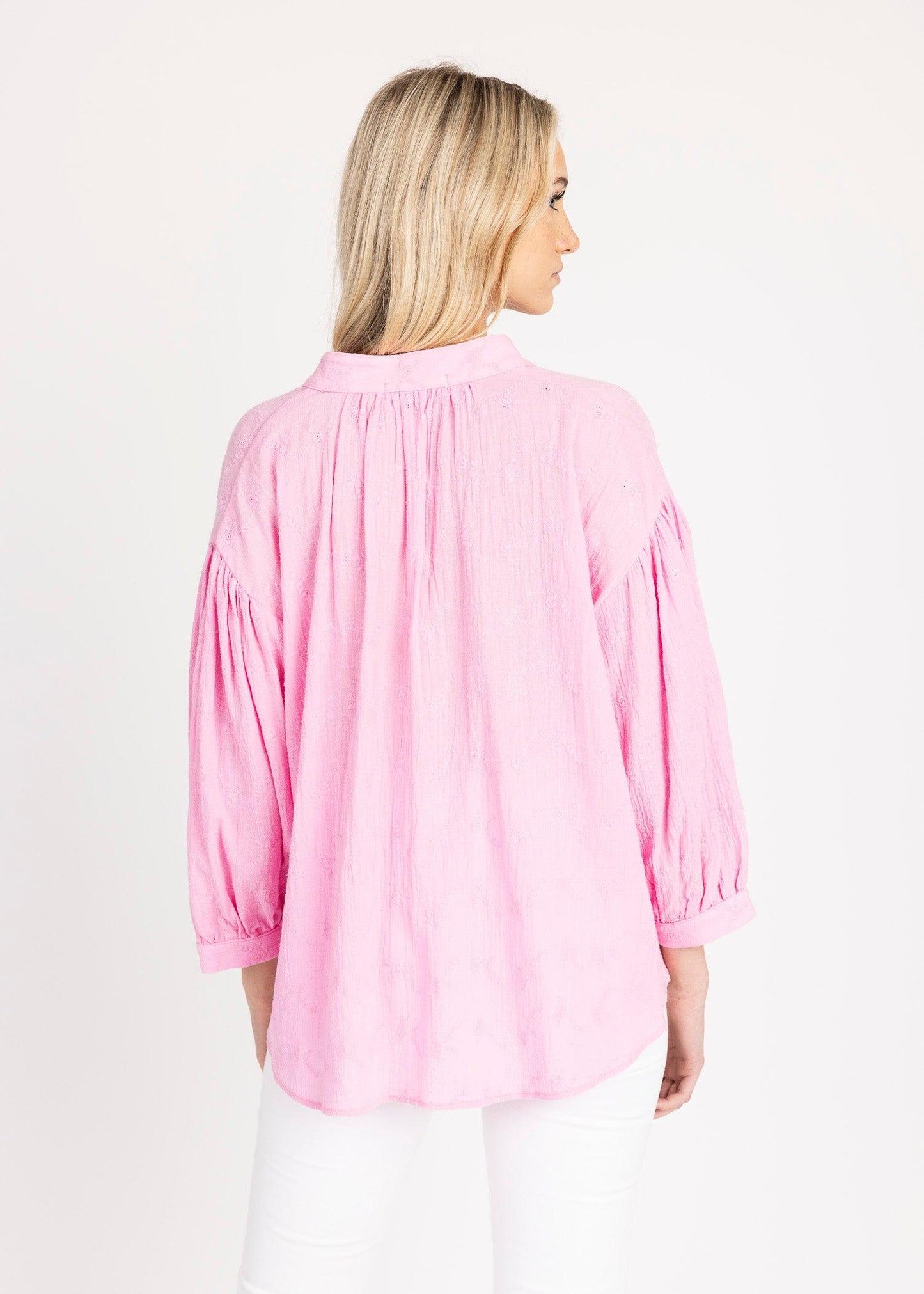 ZANE TOP embroidered gauze